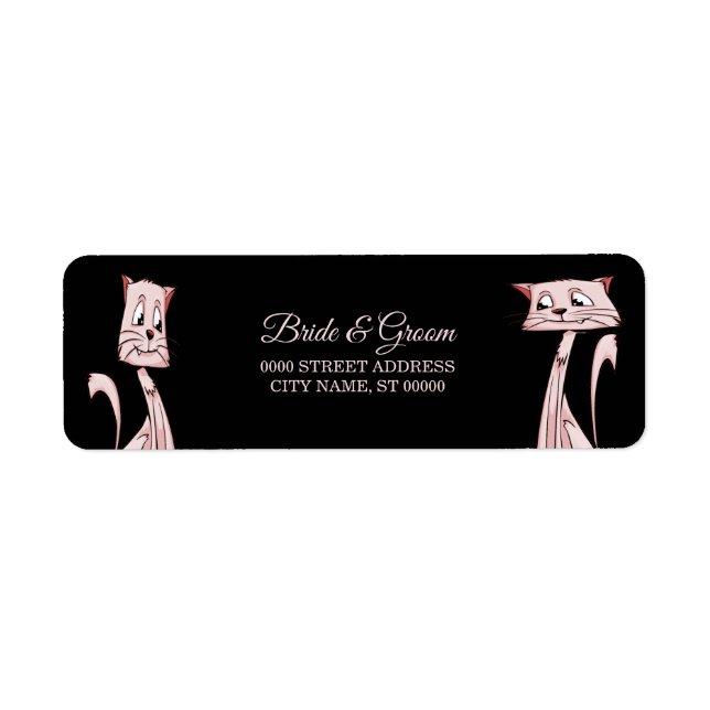 Pink Cats Return Address Label (Front)