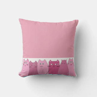 PINK CATS THROW PILLOW