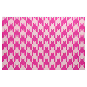 Pink Catstooth Fabric
