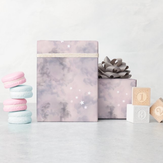Pink Celestial Birthday Magical Watercolor Wrapping Paper (Baby Shower)