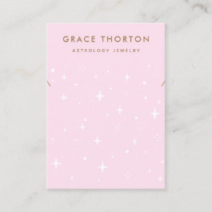 Pink Celestial Star Necklace Bracelet Display Card