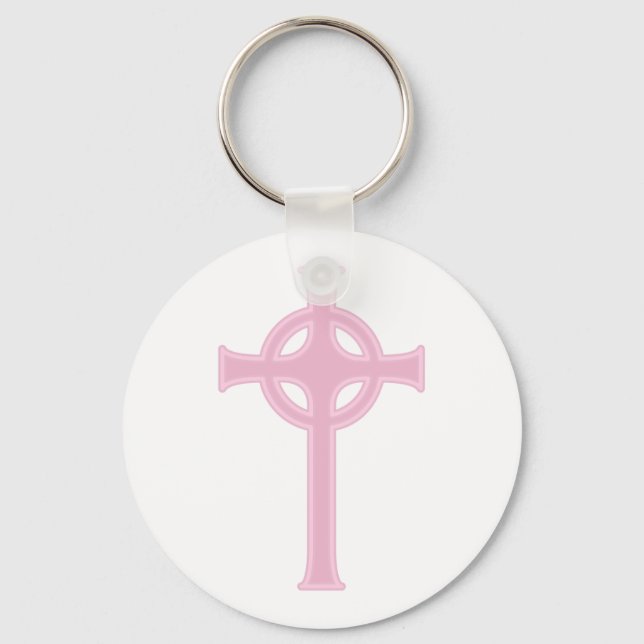 Pink Celtic Cross Key Ring (Front)