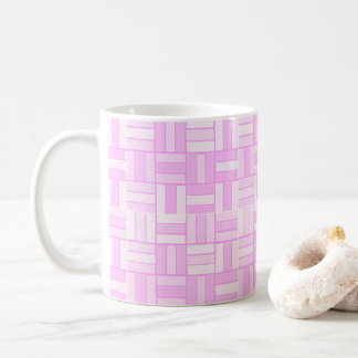 Pink ceramic-look tiled pattern coffee mug