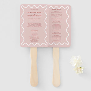 Pink Ceremony Program Hand Fan