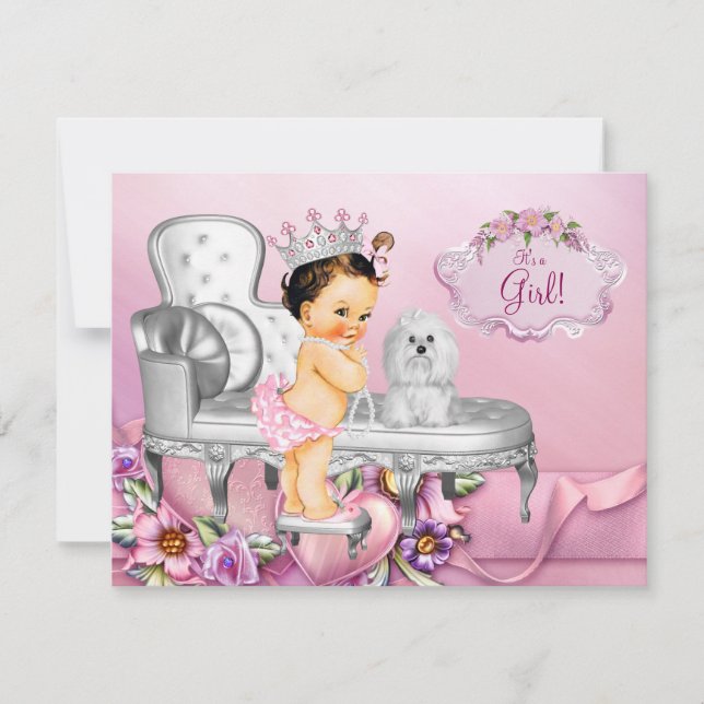 Pink Chair Princess Pearl Baby Shower Invitation (Front)