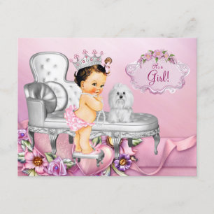 Pink Chair Princess Pearl Baby Shower Invitation
