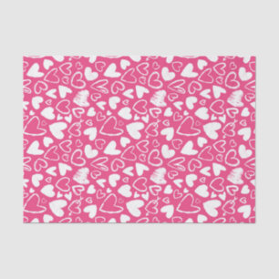 Pink Chalk Heart Cute Love Pattern Valentine's Day Tissue Paper
