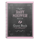 Pink Chalkboard Footprints Baby Shower Guest Book