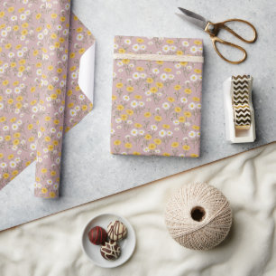 Pink Chamomile Bridal Shower Wrapping Paper