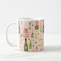 Pink Champagne and Stars Pattern