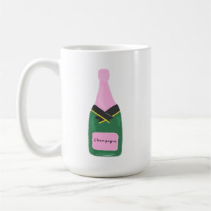 Pink Champagne Bottle Celebration Toast Gift Coffee Mug