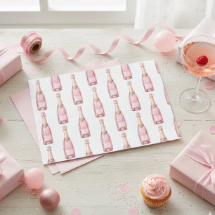 Pink Champagne Bottles Celebration Tissue Paper