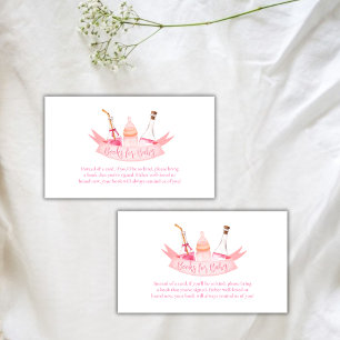 Pink Champagne Bottles Feet Books For Baby Shower Enclosure Card