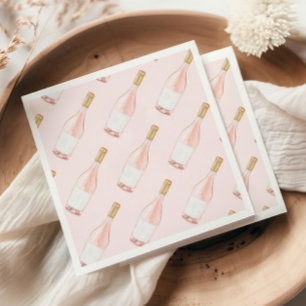 Pink Champagne Bridal Shower Bachelorette Party Napkin