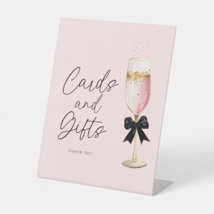 Pink Champagne Bridal Shower Cards and Gift Sign