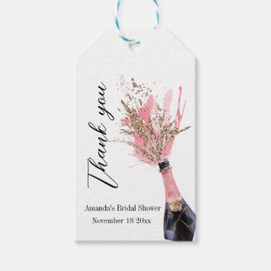 Pink Champagne Bridal Shower Morden Favor Gift Tags