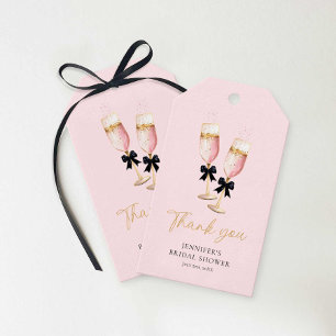 Pink Champagne Bridal Shower Thank you Gift Tags