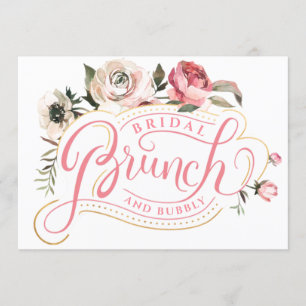 Pink Champagne   Brunch & Bubbly Bridal Shower Invitation