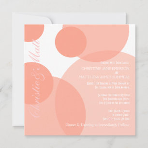 Pink Champagne Bubbles Modern Wedding Invitations