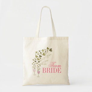 Pink Champagne Cheers Bachelorette Bridal Tote Bag