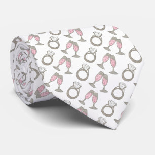Pink Champagne Diamond Ring Wedding Groom Tie