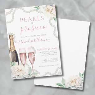 Pink Champagne Floral Bridal Shower Invitation