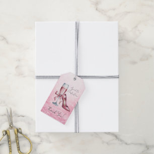 Pink Champagne Glass Aged To Perfection Birthday Gift Tags
