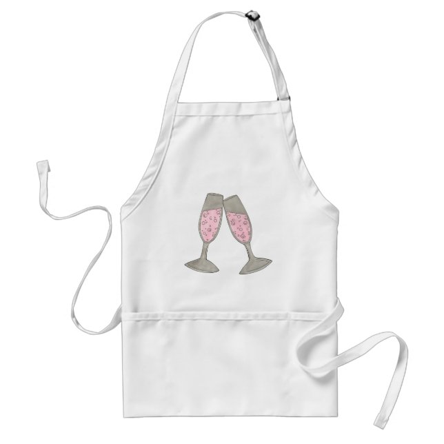 Pink Champagne Glass Bridal Shower Wedding Hen Do Standard Apron (Front)