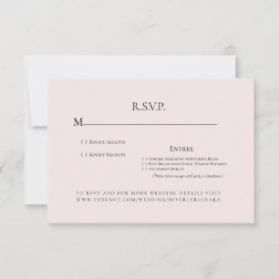 Pink Champagne Monogram Wedding RSVP Card