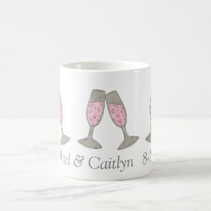 Pink Champagne Personalised Wedding Shower Mug