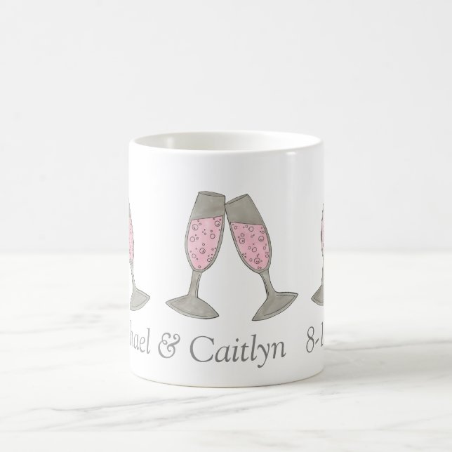 Pink Champagne Personalised Wedding Shower Mug (Center)