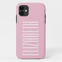 Pink Champagne Solid Colour | Minimalist Name