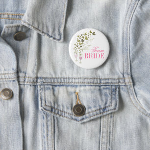 Pink Champagne Toast Team Bride Wedding Party  6 Cm Round Badge