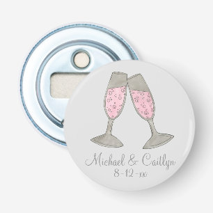 Pink Champagne Wedding Favour Bridal Shower Bottle Opener