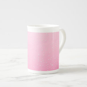 Pink Champagne with Tiny Bubbles Background Art Bone China Mug