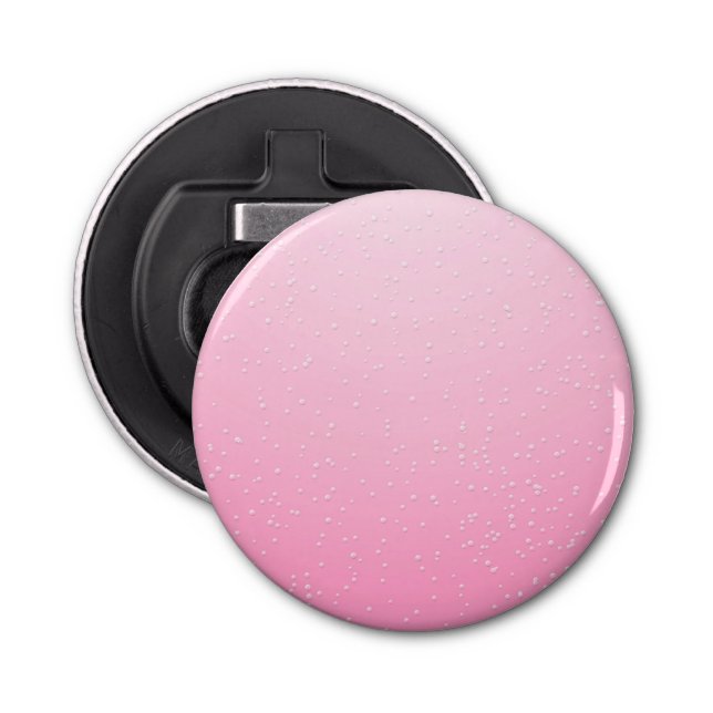 Pink Champagne with Tiny Bubbles Background Art Bottle Opener (Front)