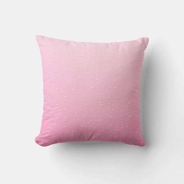 Pink Champagne with Tiny Bubbles Background Art Cushion (Front)