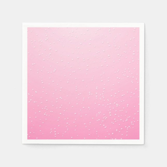 Pink Champagne with Tiny Bubbles Background Art Napkin (Front)