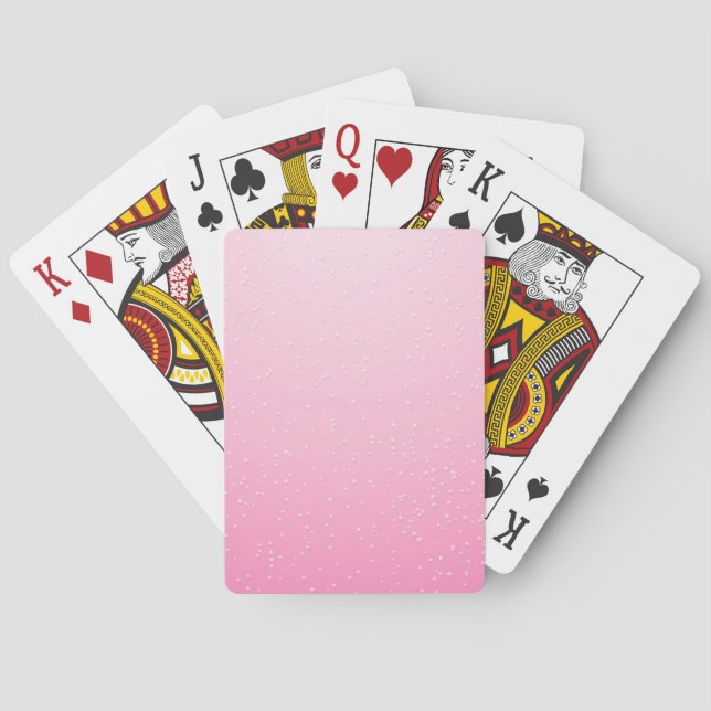 Pink Champagne with Tiny Bubbles Background Art Playing Cards (Back)