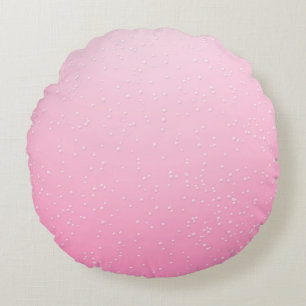 Pink Champagne with Tiny Bubbles Background Art Round Cushion