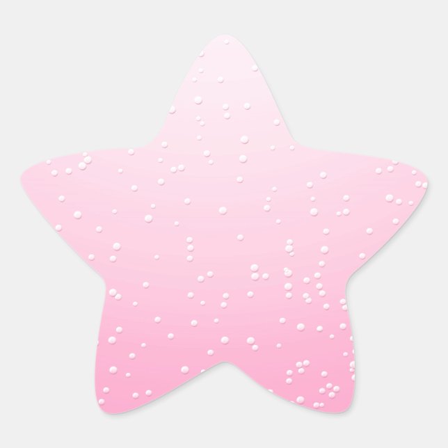 Pink Champagne with Tiny Bubbles Background Art Star Sticker (Front)