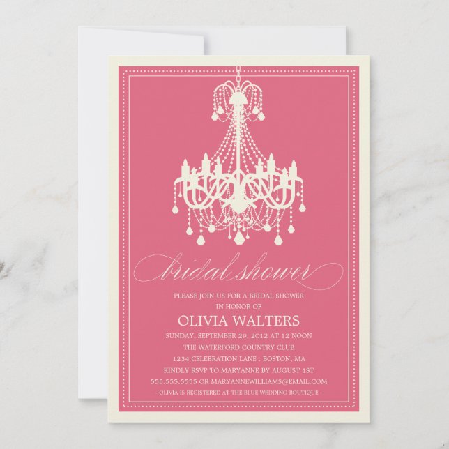 PINK CHANDELIER | BRIDAL SHOWER INVITATION (Front)