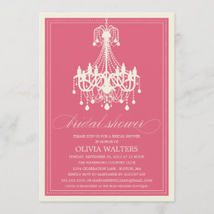 PINK CHANDELIER BRIDAL SHOWER INVITATION