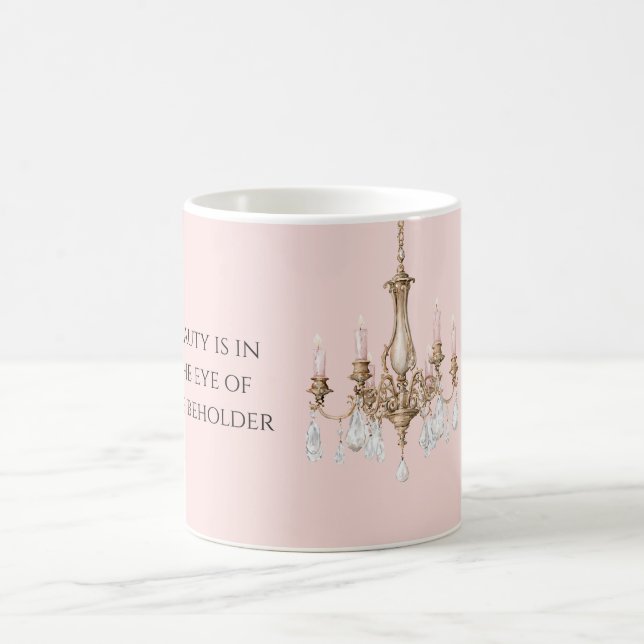 Pink Chandelier Candles Coffee Mug (Center)