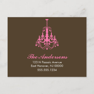 Pink Chandelier Moving Announcements