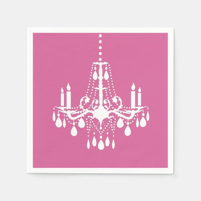 Pink Chandelier Napkin (Front)