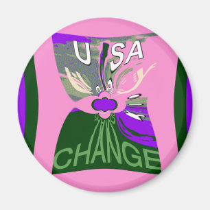 Pink Change  Hillary USA We Are Stronger Together. Magnet