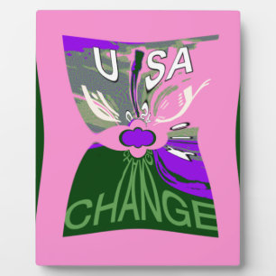 Pink Change  Hillary USA We Are Stronger Together. Plaque