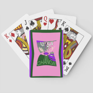 Pink Change  Hillary USA We Are Stronger Together. Playing Cards