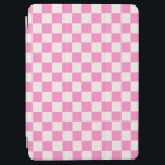 Pink Check, Chequerboard Pattern, Chequered iPad Air Cover<br><div class="desc">Chequered Pattern – pink and cream white chequerboard.</div>
